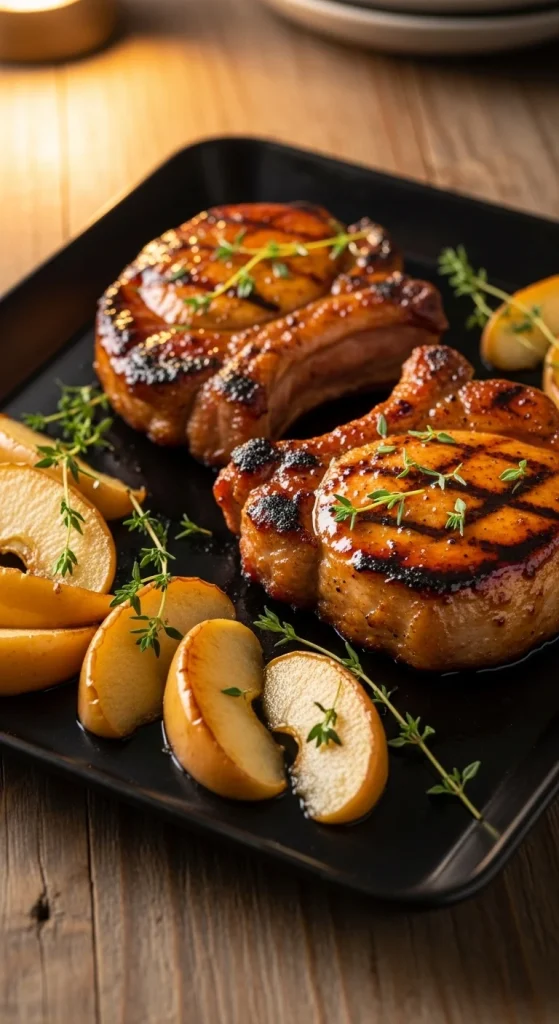 21. Maple Glazed Pork Chops with Apples