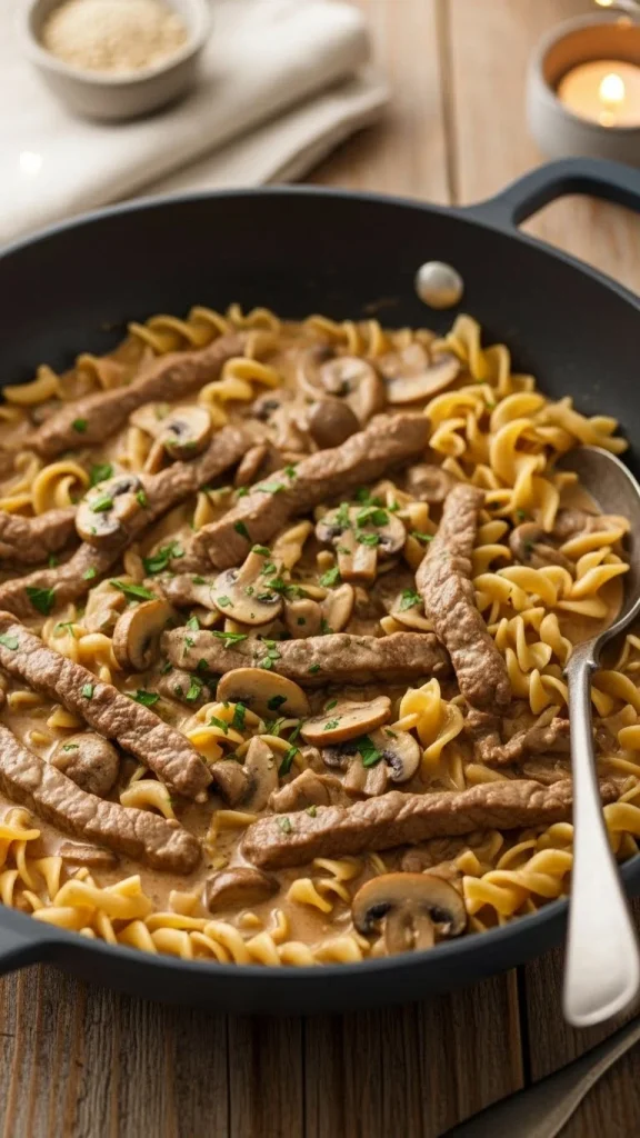21. One-Pot Beef Stroganoff