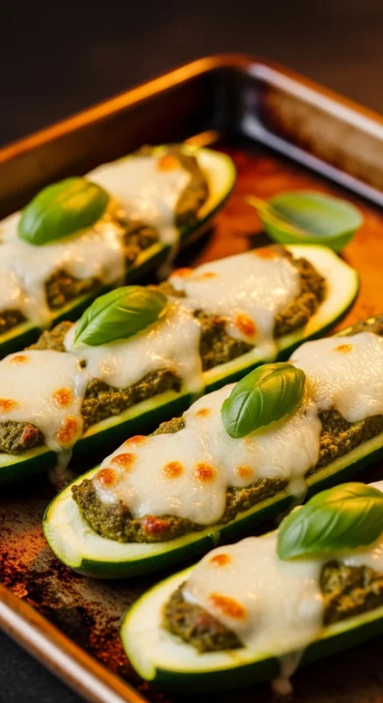 21. Pesto Zucchini Boats