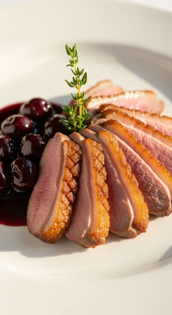 22. Duck Breast with Cherry Sauce