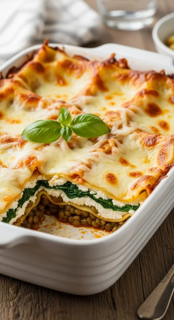 22. Lentil and Spinach Lasagna