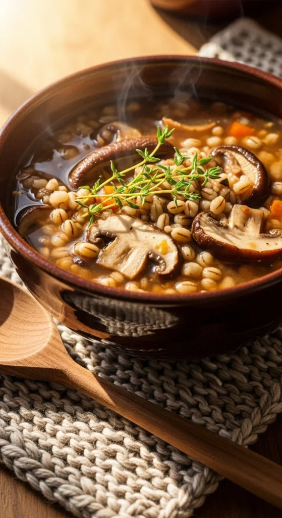 22. Slow Cooker Mushroom Barley Soup