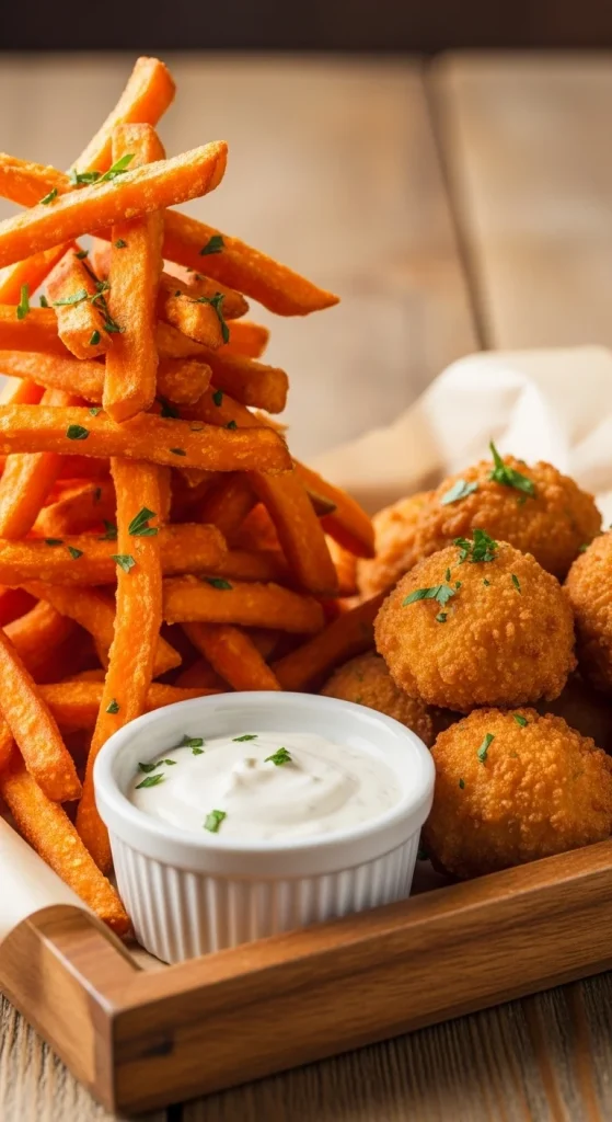 23. Baked Sweet Potato Fries with Chicken Dippers