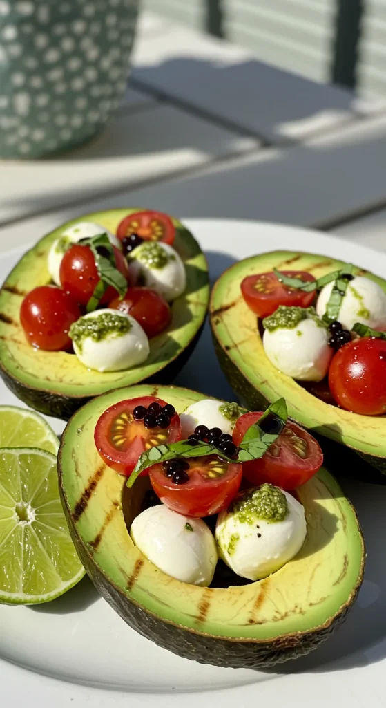 23. Caprese Stuffed Avocados