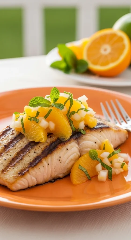 23. Grilled Grouper with Citrus Herb Salsa