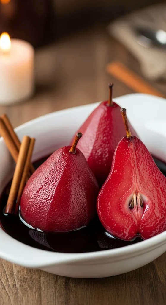 23. Mulled Wine Poached Pears