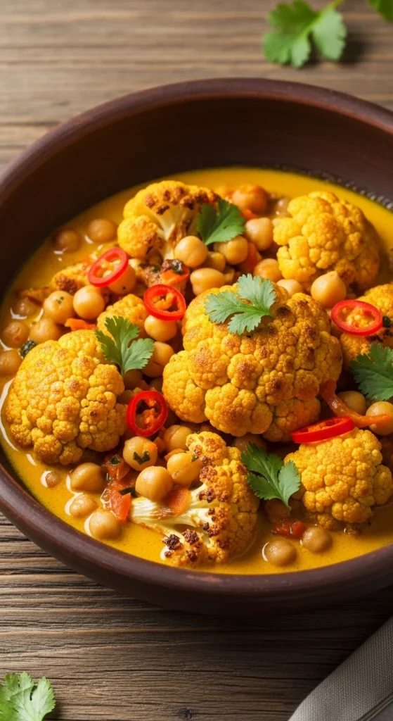 23. Roasted Cauliflower and Chickpea Curry 