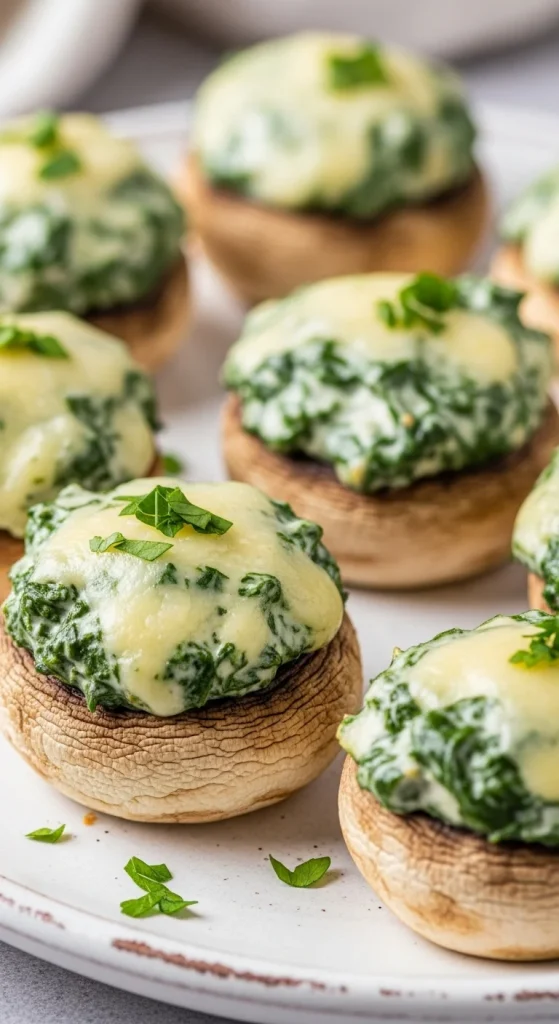 24. Creamy Spinach Stuffed Mushrooms