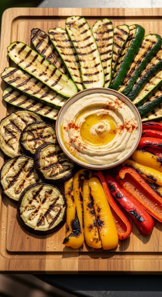 24. Grilled Vegetable Platter with Hummus