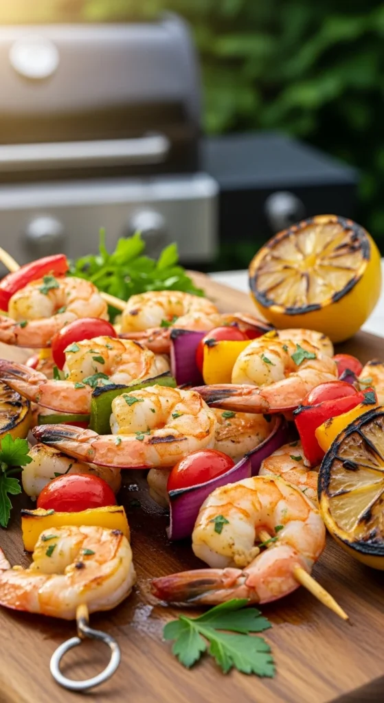 24. Keto Lemon Garlic Shrimp Skewers