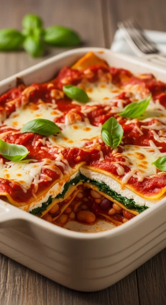 24. Kidney Bean and Spinach Lasagna