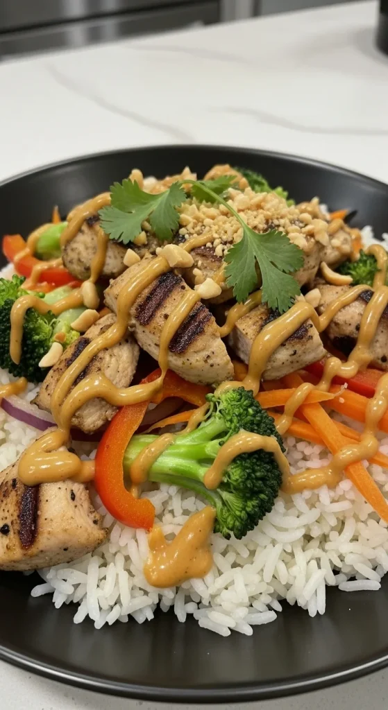 24. Thai Peanut Chicken Bowls