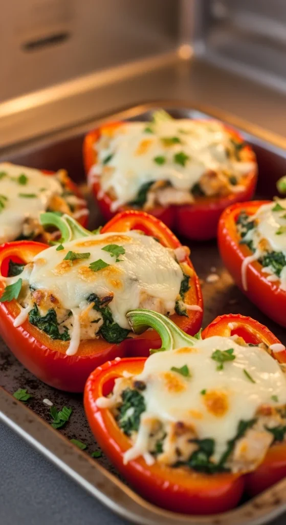 25. Chicken and Spinach Stuffed Peppers