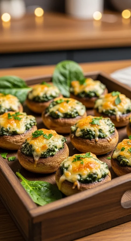 25. Keto Cheesy Spinach Stuffed Mushrooms