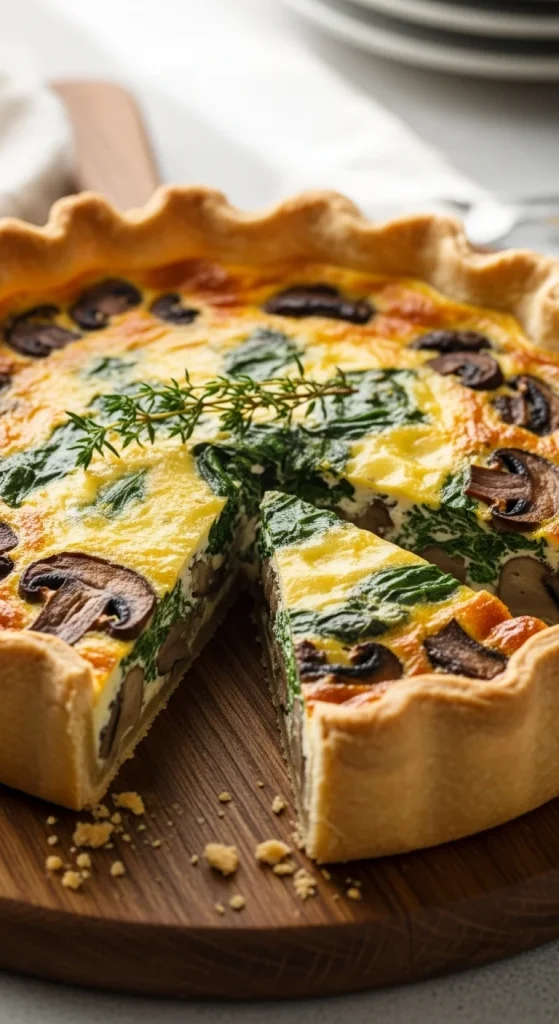 25. Mushroom and Spinach Quiche
