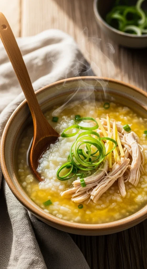 25. Slow Cooker Ginger Chicken Congee