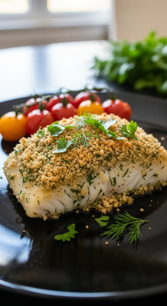 3. Baked Cod with Herb Crust