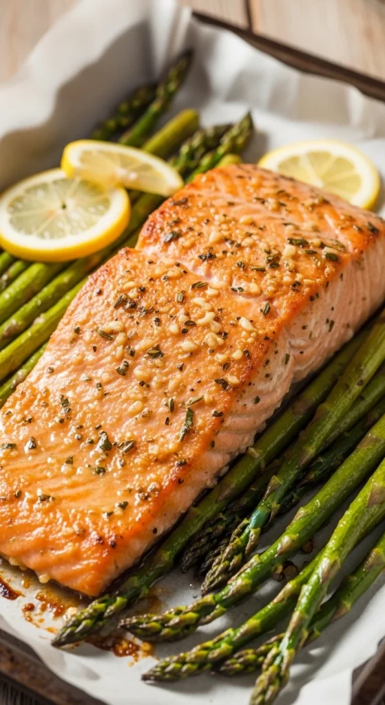 3. Baked Salmon with Asparagus