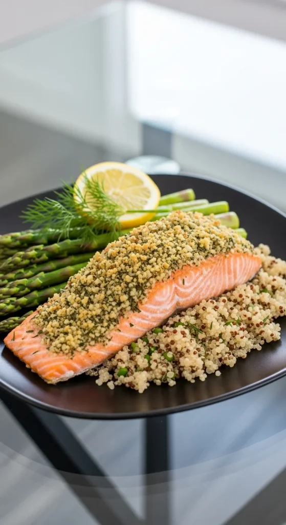 3. Baked Salmon with Asparagus and Quinoa