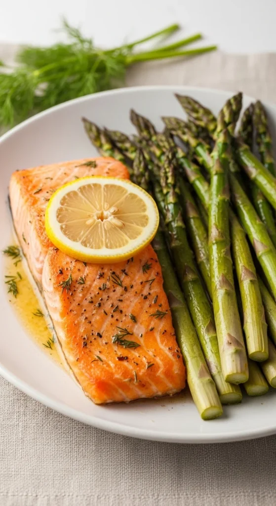 3. Baked Salmon with Roasted Asparagus