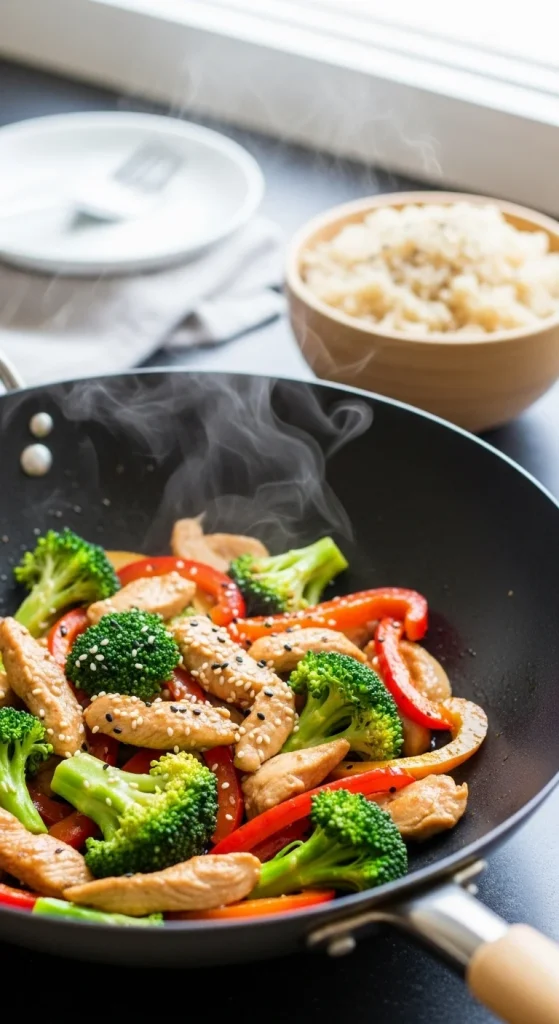 3. Chicken and Veggie Stir-Fry with Brown Rice
