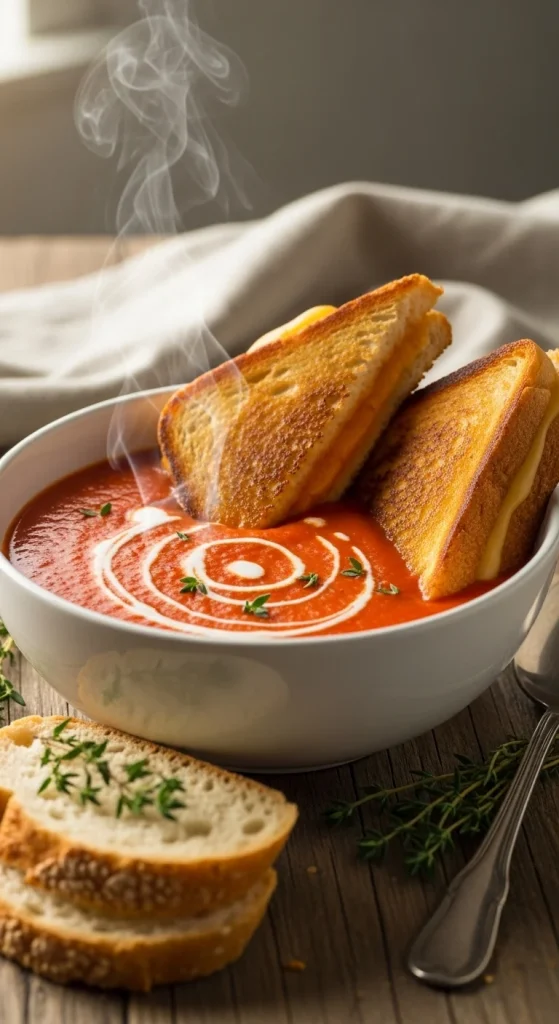 3. Creamy Tomato Soup with Grilled Cheese