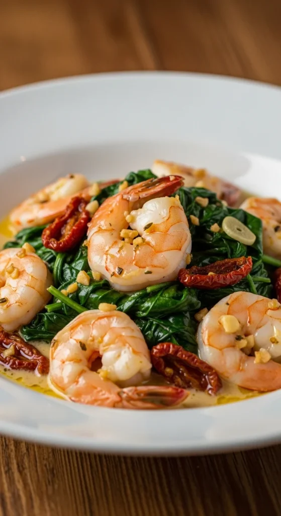 3. Creamy Tuscan Shrimp