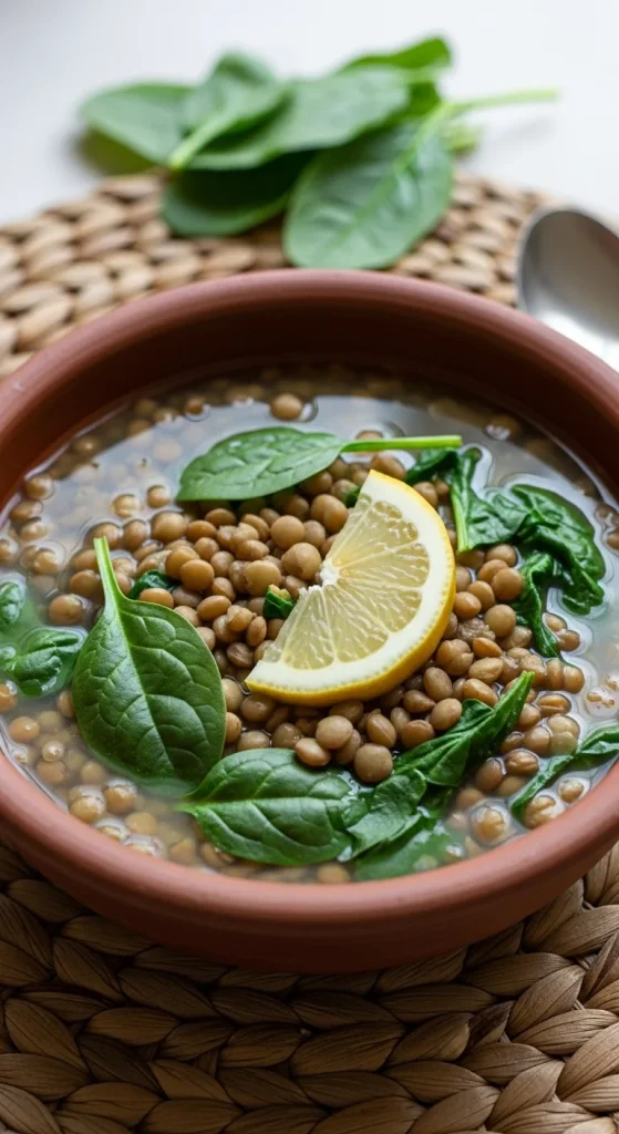3. Lentil and Spinach Soup