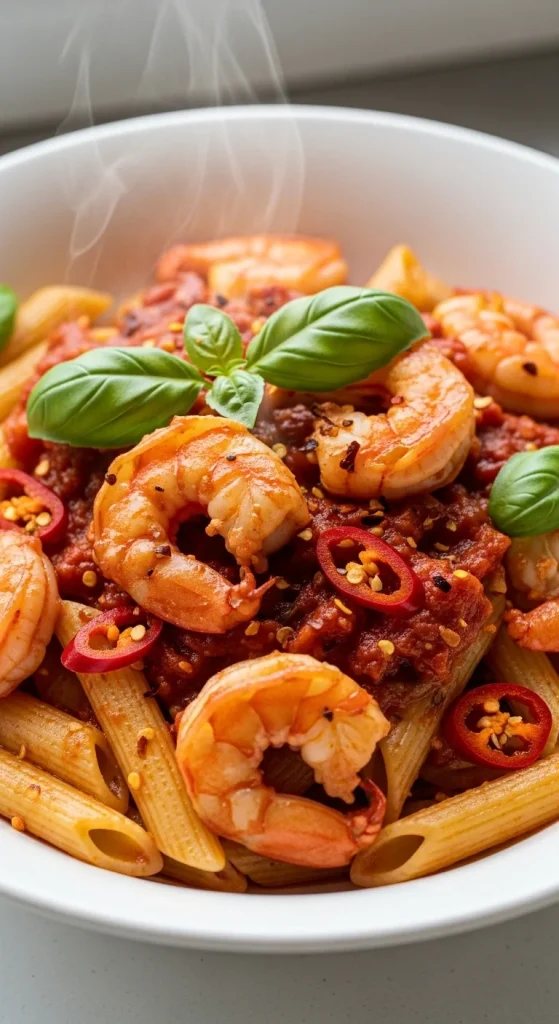 3. Spicy Arrabbiata with Shrimp