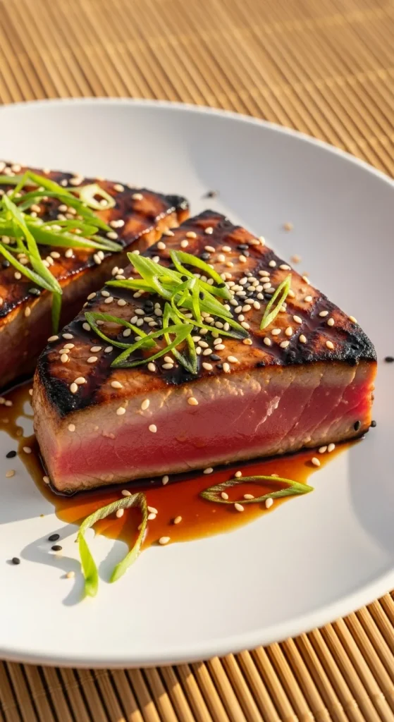 4. Grilled Tuna Steaks with Soy Glaze