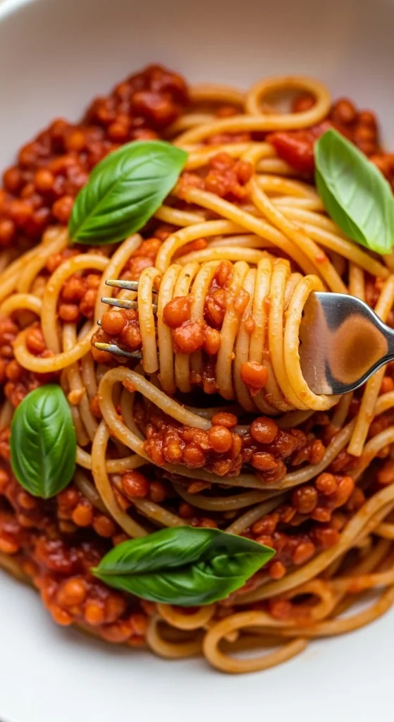 4. Lentil Bolognese Pasta