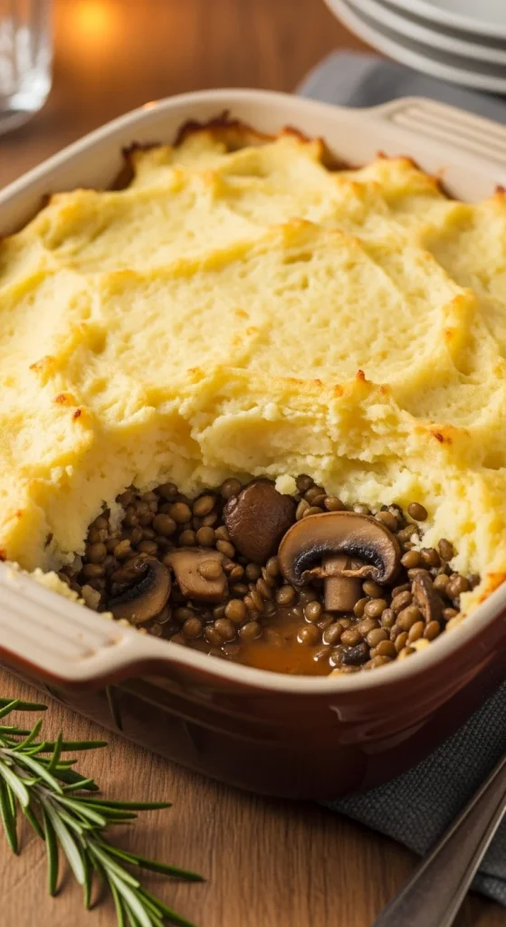 4. Lentil and Mushroom Shepherd’s Pie