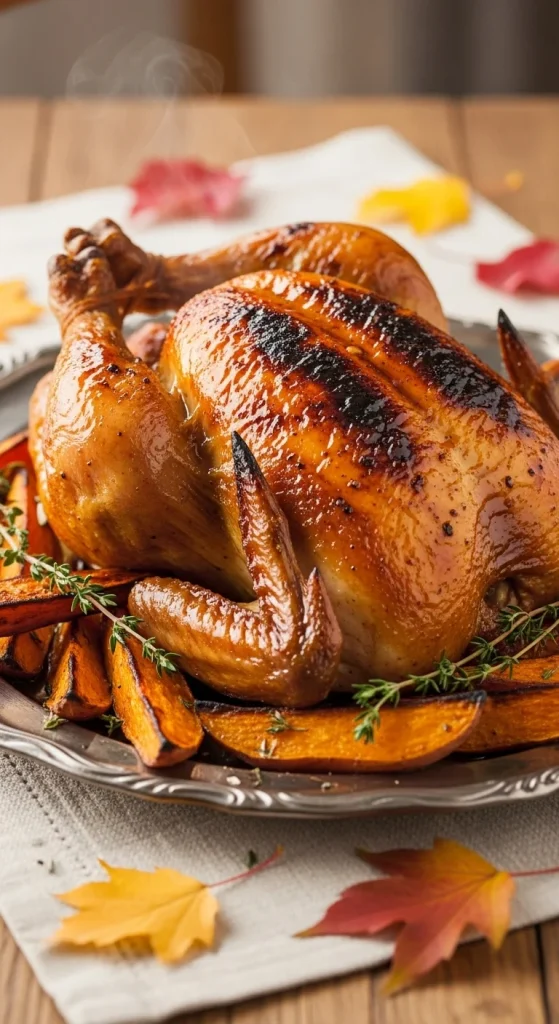 4. Maple Roasted Chicken with Sweet Potatoes