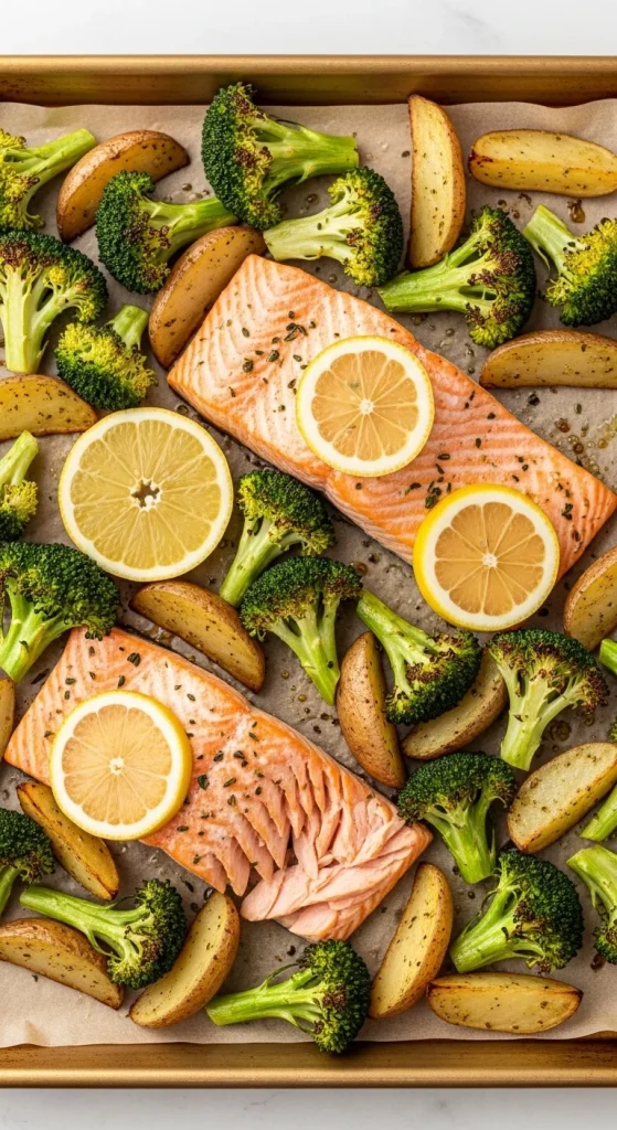 4. Sheet Pan Salmon and Veggies