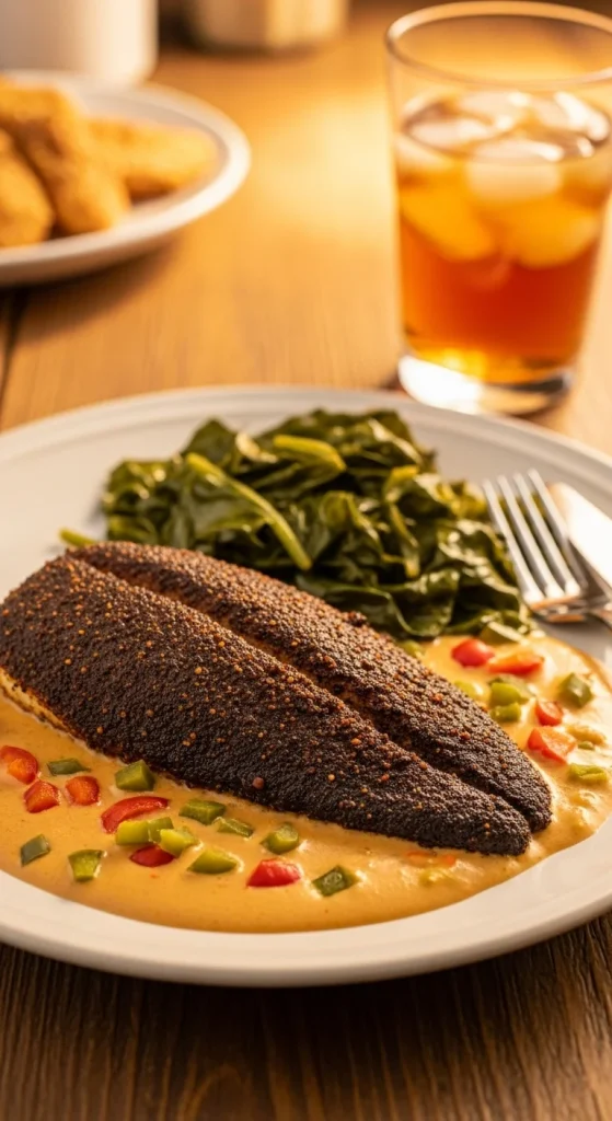 5. Blackened Tilapia with Cajun Cream Sauce