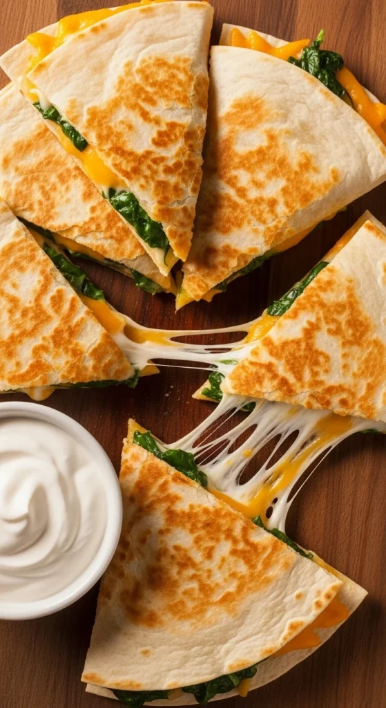 5. Creamy Spinach Quesadillas