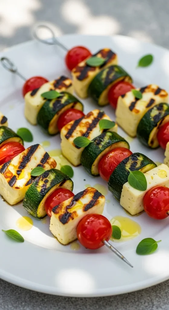 5. Grilled Vegetable and Halloumi Skewers