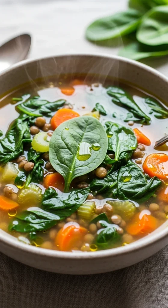 5. Lentil and Spinach Soup