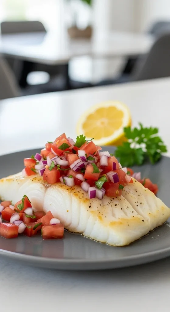 6. Baked Cod with Tomato Salsa