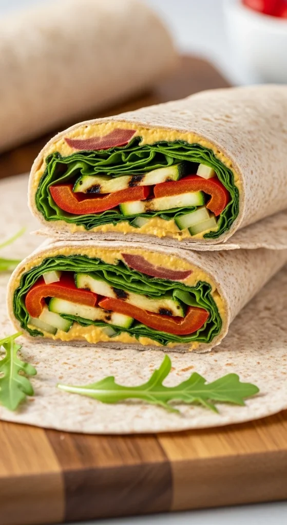 6. Grilled Veggie and Hummus Wraps