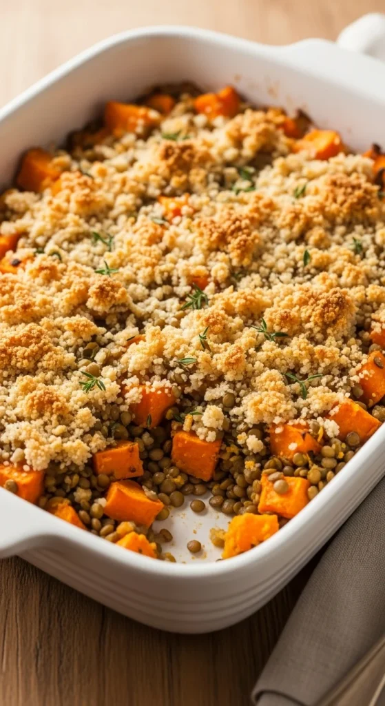6. Lentil and Sweet Potato Bake 