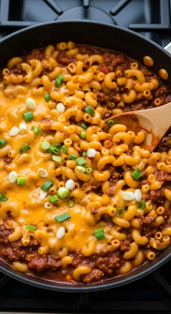 6. One-Pot Chili Mac and Cheese