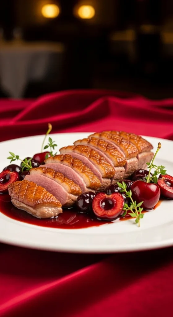 6. Pan-Roasted Duck Breast with Cherry Sauce