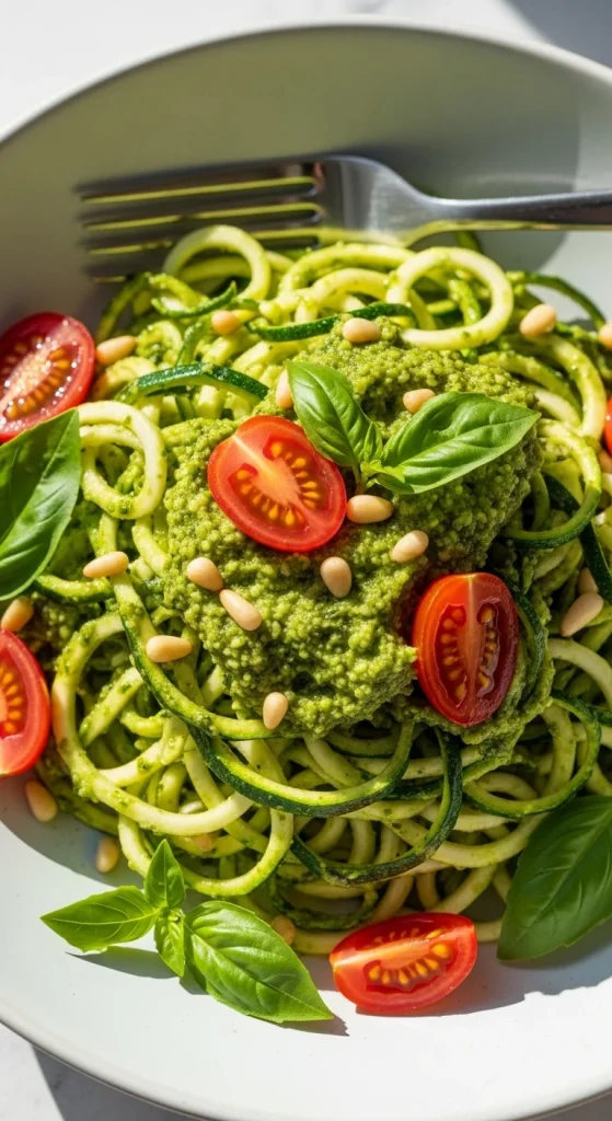6. Zucchini Noodles with Pesto