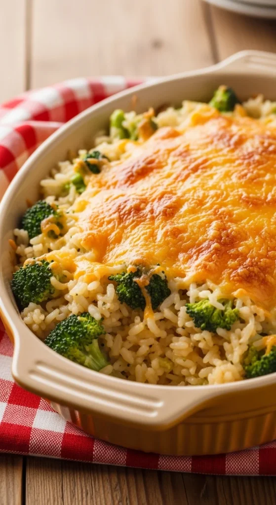7. Cheesy Broccoli Rice Bake