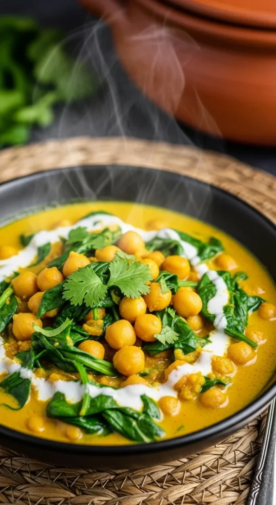 7. Chickpea Curry with Spinach
