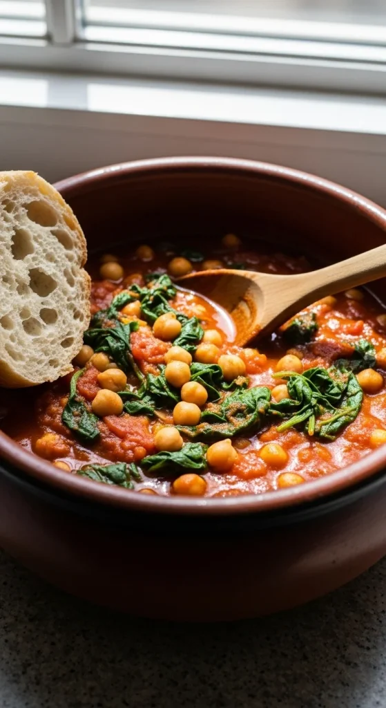 7. Chickpea and Spinach Stew