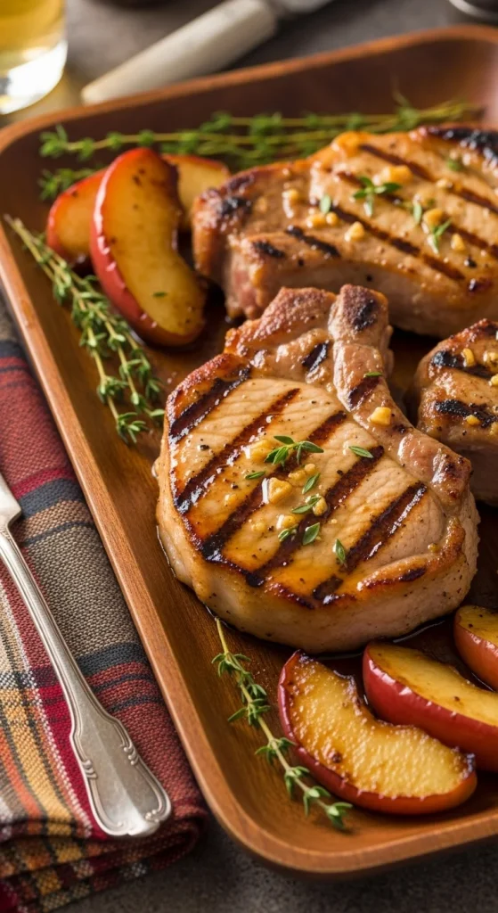 7. Garlic Butter Pork Chops with Apples
