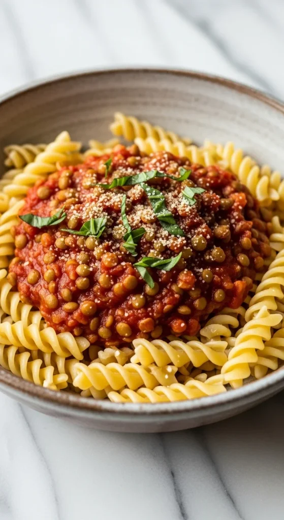 7. Lentil and Tomato Pasta 