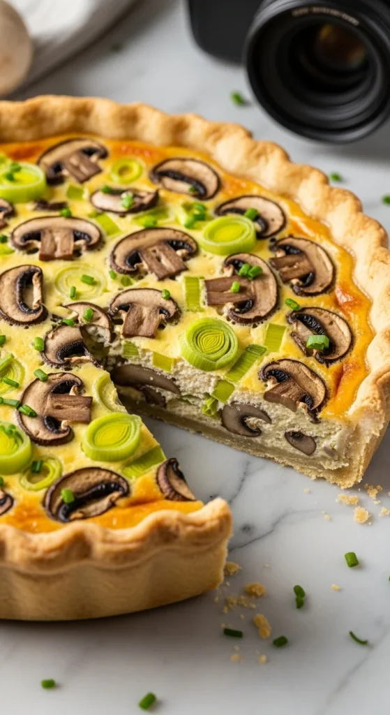 7. Mushroom and Leek Quiche